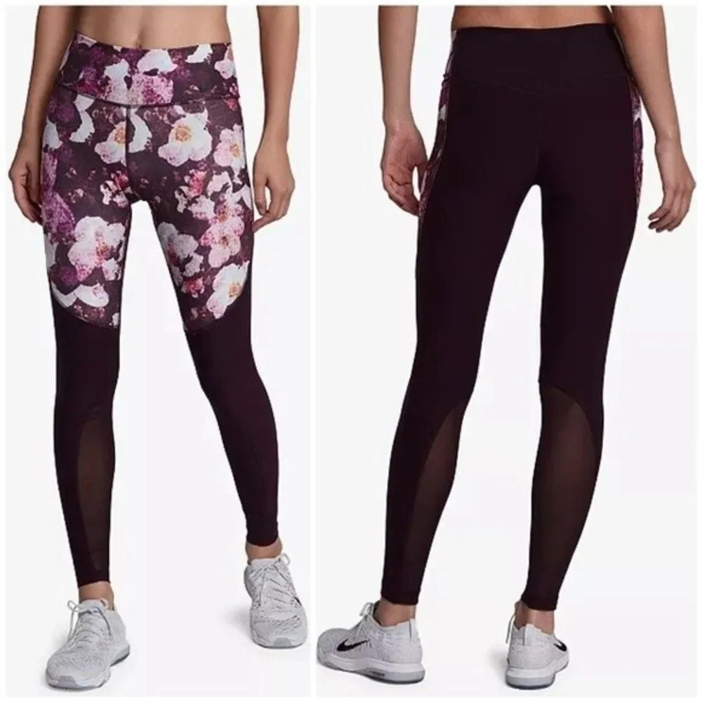 Nike Women’s Power Legend Printed Mesh-Inset Leggings Size S EUC Hidden Pocket